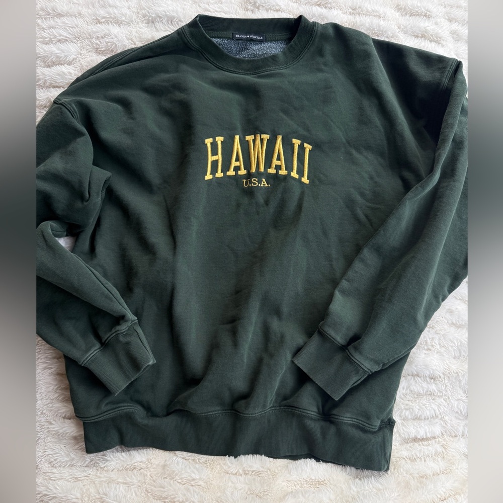 Brandy Melville Hawaii U.S.A. Green Sweatshirt OS